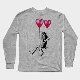 Banksy Ballon Girl Stencil Long Sleeve T-Shirt